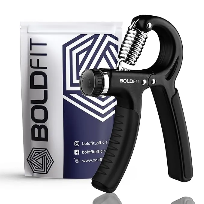 black Boldfit Adjustable Hand Grip Strengthener